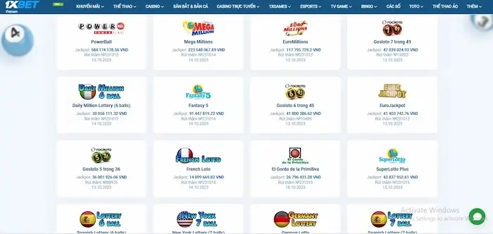 Xổ số 1XBET